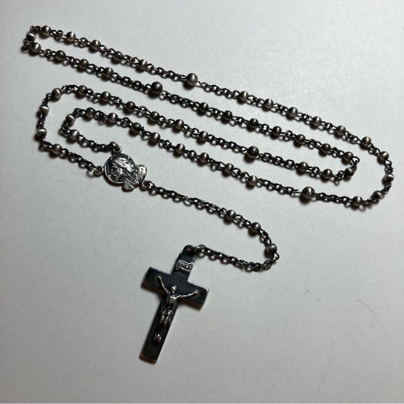 Vintage Sterling Pocket Rosary - Picture 1 of 10